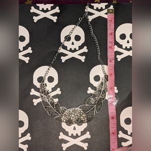 Pewter Toned Leaf Necklace